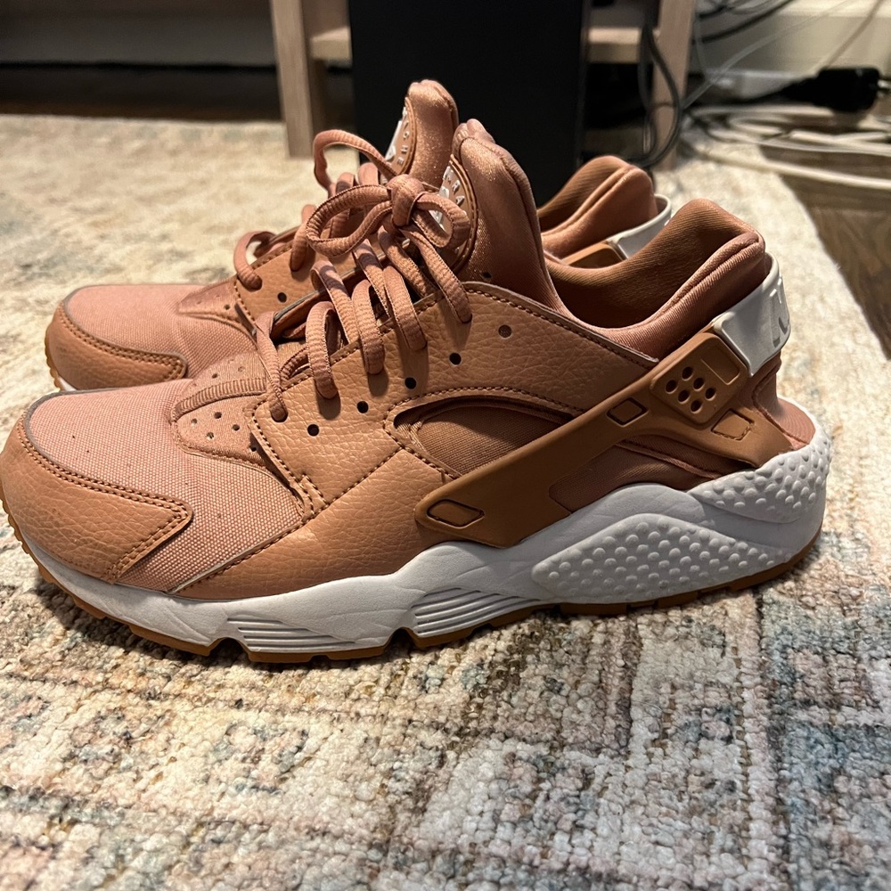 Rose Gold Nike Huarache sneakers